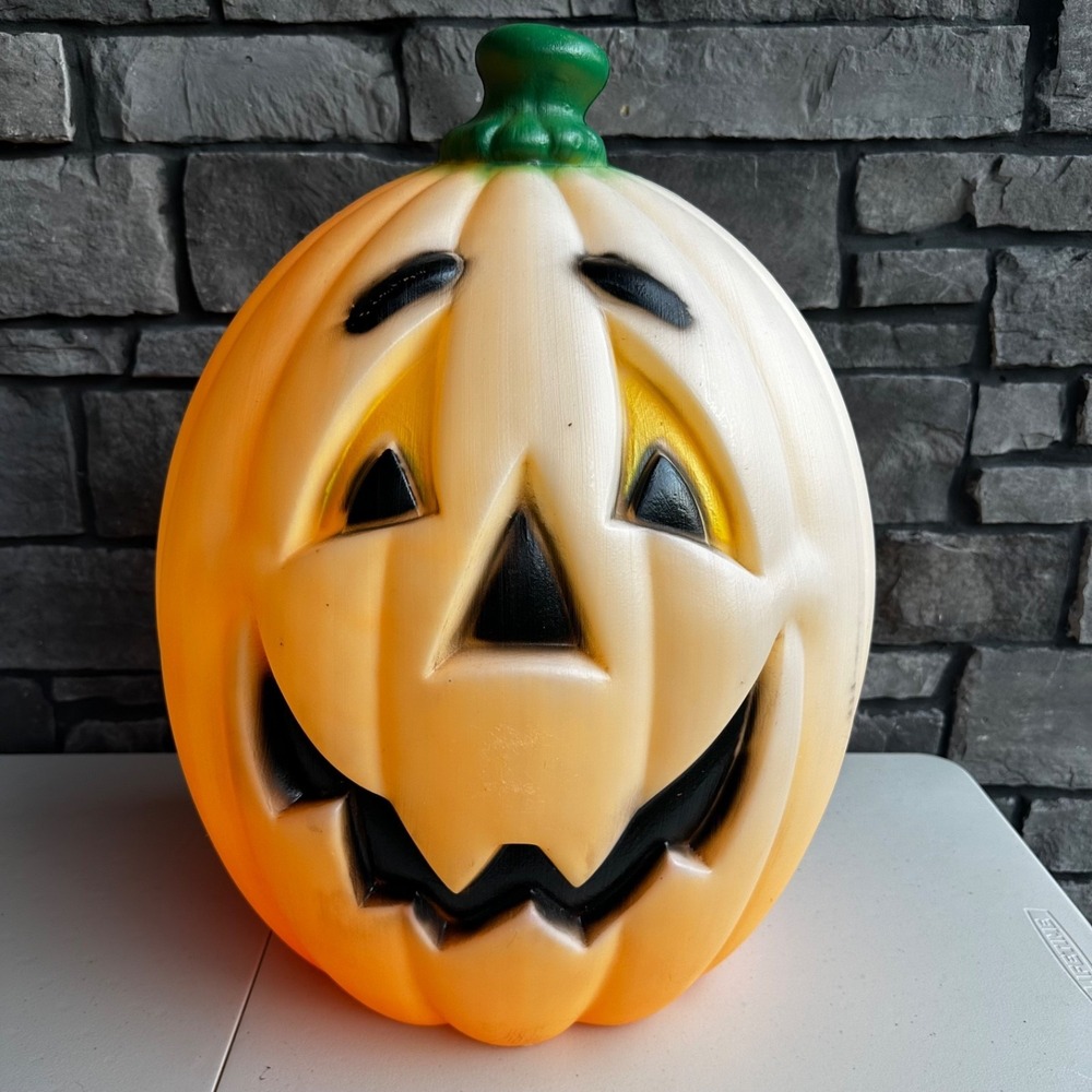 Vintage 24" General Foam Halloween Blow Mold Pumpkin Jack-O-Lantern Lighted